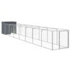 vidaXL Dog House with Run Anthracite 110x813x110 cm Galvanised Steel