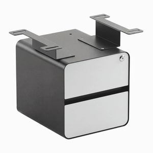 Desky Minimal Under Desk Cabinet Space Grey Frame