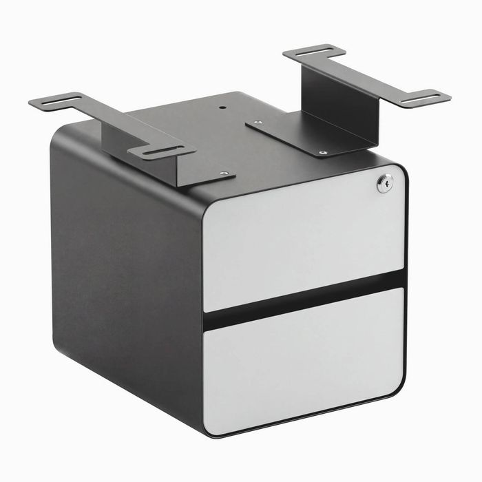 Desky Minimal Under Desk Cabinet Space Grey Frame