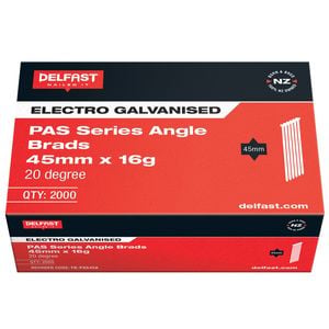 Delfast 45mm 16g Electro Galvanised Angle Brads - 2000 Pack