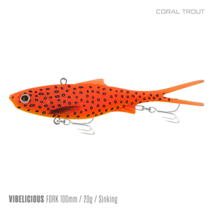 Samaki Vibelicious Fork Tail Vibe 100mm Soft Plastic Fishing Lure Coral Trout