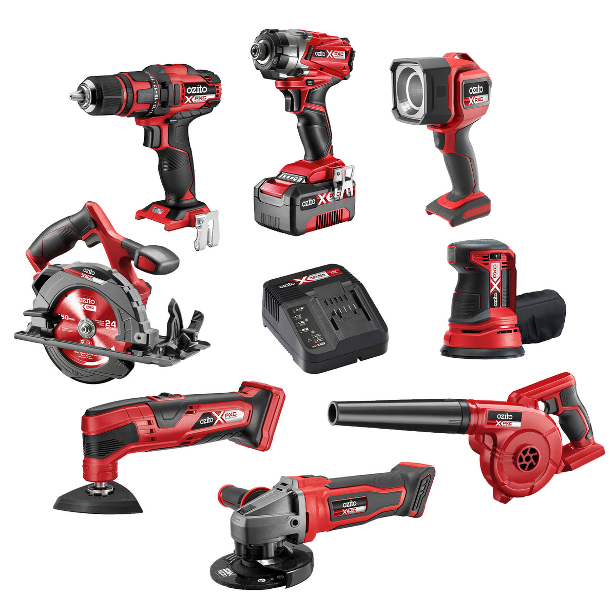 Ozito PXC 18V 8 Piece Kit P8K-400