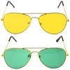Green and Yellow Gold Aviator Party Glasses – Fun Novelty Set Australia Day