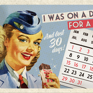 Nostalgic-Art Medium Sign Calendar On a Diet