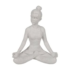 Maine & Crawford Yogi 16x14cm Resin Ornament Sculpture Home Tabletop Decor White