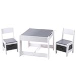 Keezi 3PCS Kids Table and Chairs Set White