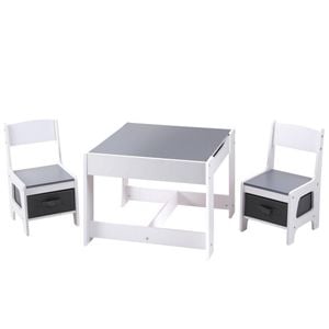 Keezi 3PCS Kids Table and Chairs Set White