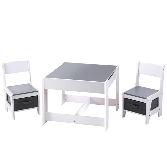 Keezi 3PCS Kids Table and Chairs Set White