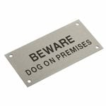 Sandleford 95 x 47mm Stainless Steel Beware Dog On Premises Sign