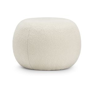 Venus Round 50cm Bouclé Cream Pouf Ottoman