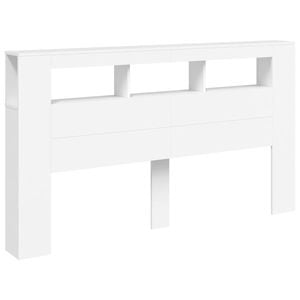 vidaXL LED Headboard Bed Header Bedroom Furniture White 100 cm Engineered Wood