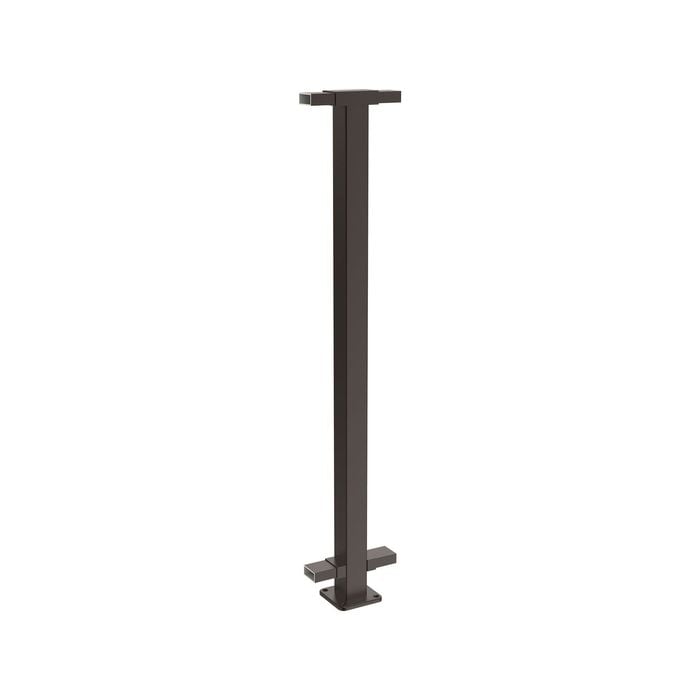 ProtectorAl 1010mm Black Aluminium Flanged Middle Balustrade Post