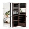Costway Led Full-length Mirror Jewelry Cabinet Brown