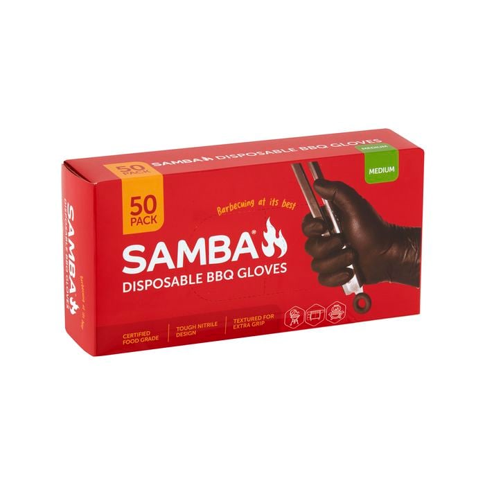 Samba Medium Disposable BBQ Gloves - 50 Pack