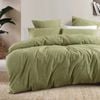 Bambury Acacia Jacquard Polycotton Quilt Cover Set Pear Green Home Bedding Queen