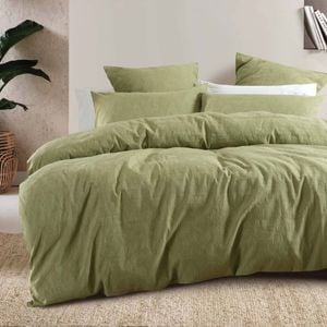 Bambury Acacia Jacquard Polycotton Quilt Cover Set Pear Green Home Bedding Queen