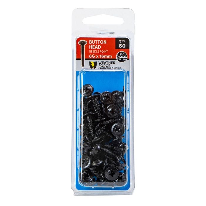 Titan 8G x 16mm Black Button Head Screws - 60 Pack