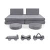 Costway 6pcs Kids Modular Play Sofa Convertible Foam Couch Set - Grey