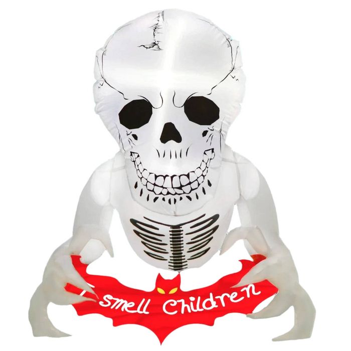 Lifebay Halloween Inflatable Skull with LED Flying Skeleton