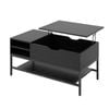 Costway Lift Top Coffee Table Center Table Side Storage Shelves Black