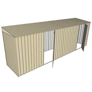 Build-A-Shed 1.2 x 6.0 x 2.0m Skillion Dual Single Hinged Side Doors Shed - Cream