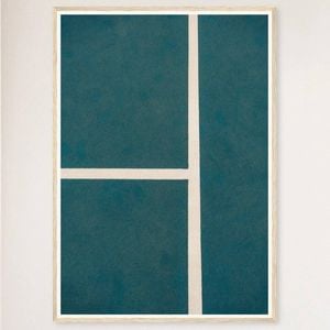 Galrie Stunning Tennis Court Fine Art Print Vibrant Tennis Lines Artwork, Wood Frame, A0 84 x 119cm (33 x 47inch)