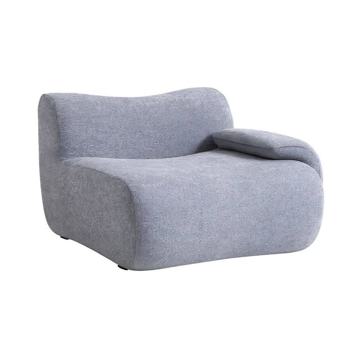 MIUZ Left Armrest Chair, 1PC Modular Sofa, Modern Ergonomic Grey Accent Chair