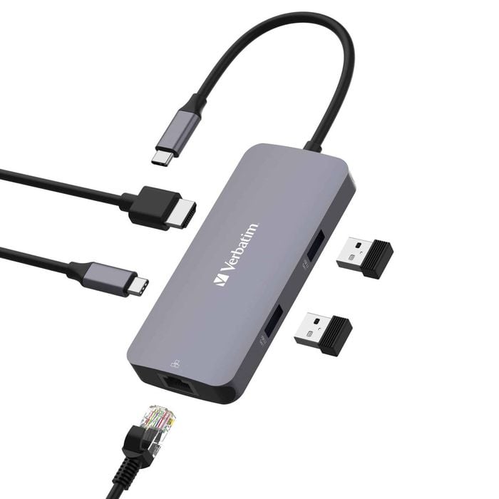 Verbatim USB-C Pro Multiport Hub 5 Port 1 x HDMI, 1 x RJ45, 2 x USB-A 3.2 Gen1, 1 x USB-C PD