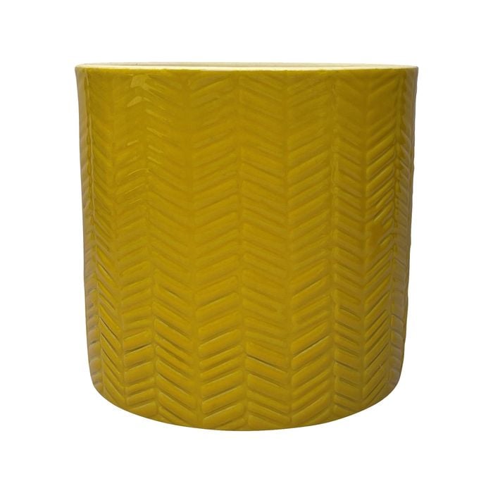 Borralheira 130mm Yellow Herringbone Indoor Plant Pot