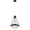 Telbix Harnon Modern Pendant Hanging Lamp Light Metal Glass Black Matte
