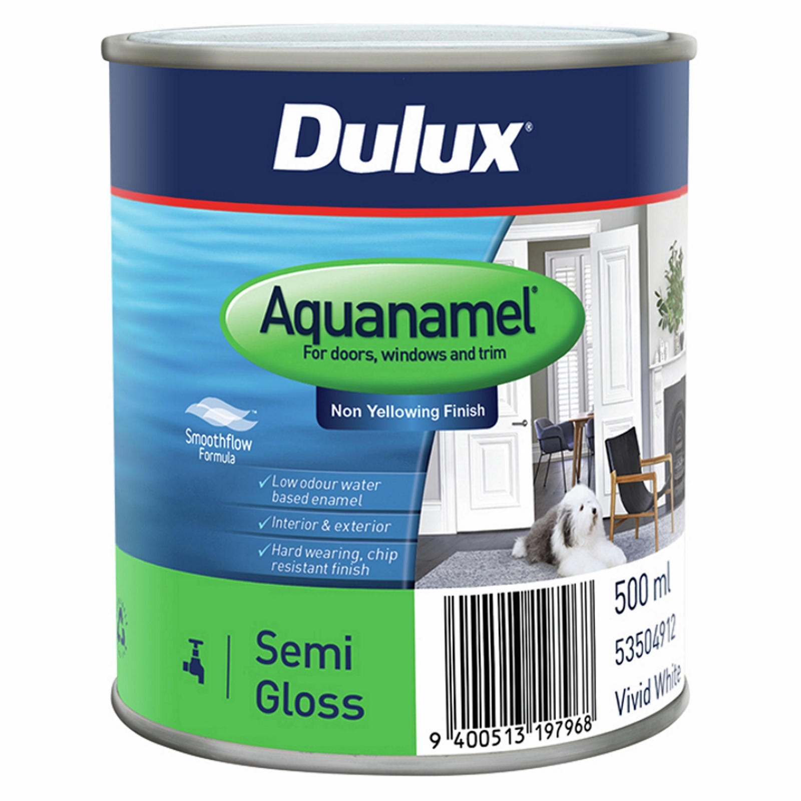 Dulux 1L Enamel Paint Aquanamel Semi Gloss Deep