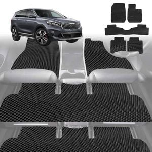 6D Diamond Car Floor Mats for Kia Sorento 2015-2020-Ultimate Set-Black-Outback GT