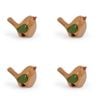 4x Decorative Stoneware Bird Singing Potter 25cm Sculpture Ornament Home Decor