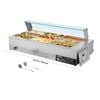 VEVOR Commercial Food Warmer Silver 1500W Stainless Steel with Lid 9 Pan for Restaurant