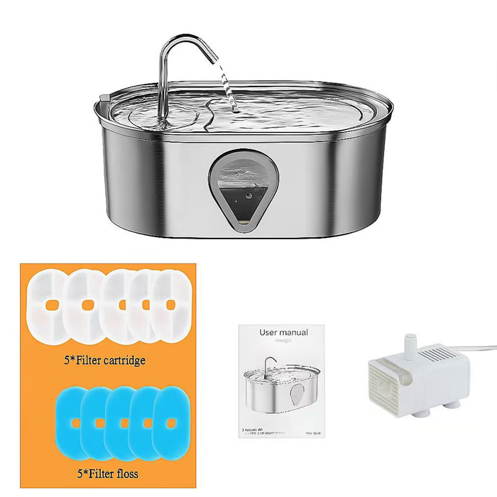 Provecta 3.5L Stainless Steel Pet Water Fountain With Filters