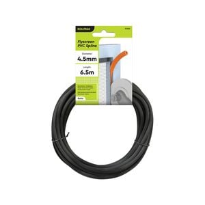 Rolltrak 4.5mm x 6.5m Black Flyscreen Spline