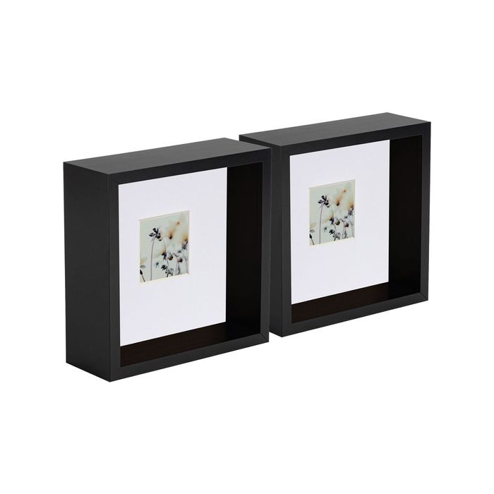 Nicola Spring 2 Piece 6 X 6 3d Shadow Deep Box Photo Frame Set - Craft Display Picture Frame With 2 X 2 Mount
