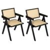 Levede 2pcs Solid Wood Dining Chairs - Black