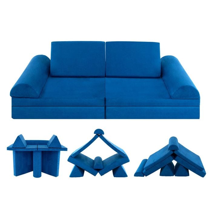 Costway 6pc Modular Play Sofa Convertible Foam Couch Chair Activity