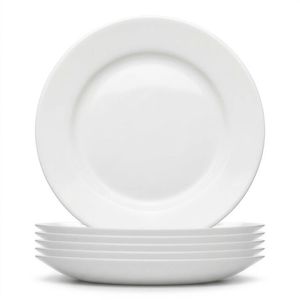 Argon Tableware Round Opalware Buffet Dinner Plates - 22.5cm - White - Pack of 6