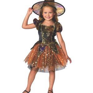 Rubie's Elegant Witch Costume Tutu Dress With Hat Child Halloween Multi Colour