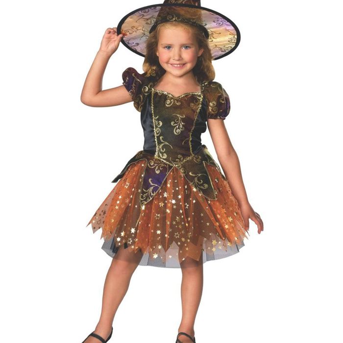 Rubie's Elegant Witch Costume Tutu Dress With Hat Child Halloween Multi Colour