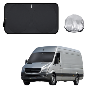 Front Windscreen Sun Shade for Mercedes-Benz Sprinter 2006 - 2018 (906, NCV3) - XL 160 x 100 cm - Black