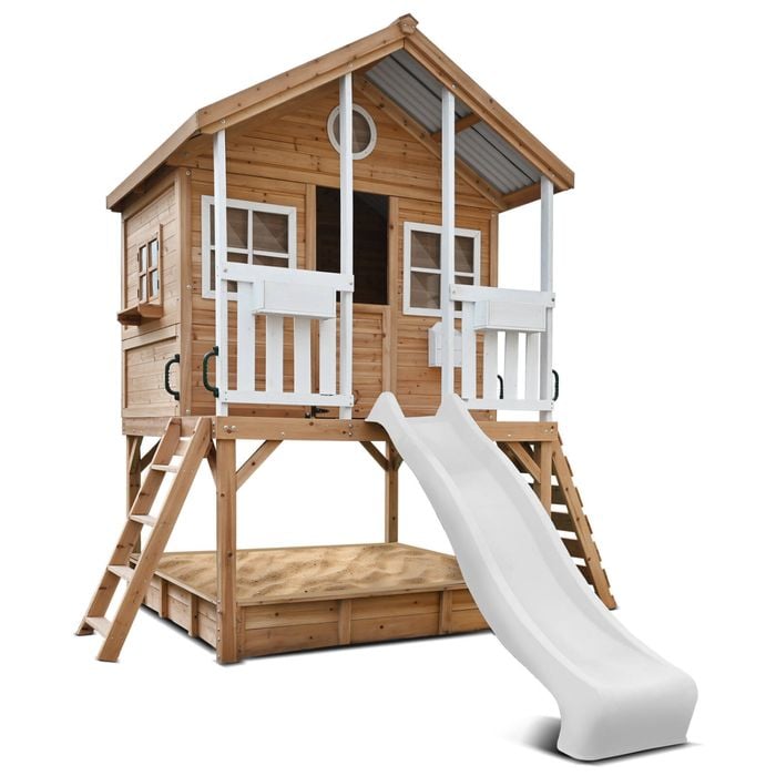 Lifespan Kids Winchester Cubby House (Elevated 1.2m) with 2.2m White Slide 