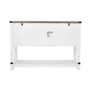Vevor 120 X 39.8 X 83 Cm Coffee Bar Cabinet White And Brown With 4-tier Storage For Living Room