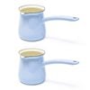 2PK Coffee Culture Enamel 300ml Turkish Coffee Pot Maker Stovetop Brewing Sky
