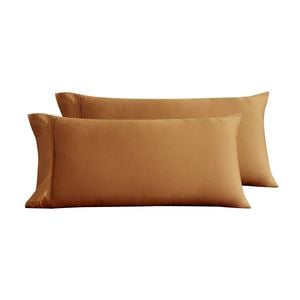 Serene 400tc Bamboo Cotton Sateen King Pillowcase Rust - Twin Pack