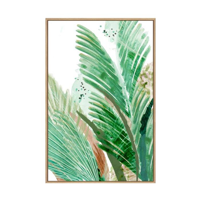 Artey | Lush Palm I - Framed Canvas - Natural Frame - 100 x 150cm