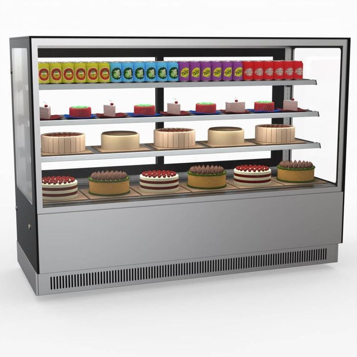 Bonvue Modern 3 Shelves Cake Or Food Display  - Cake Display Fridges (gan-1800rf3)