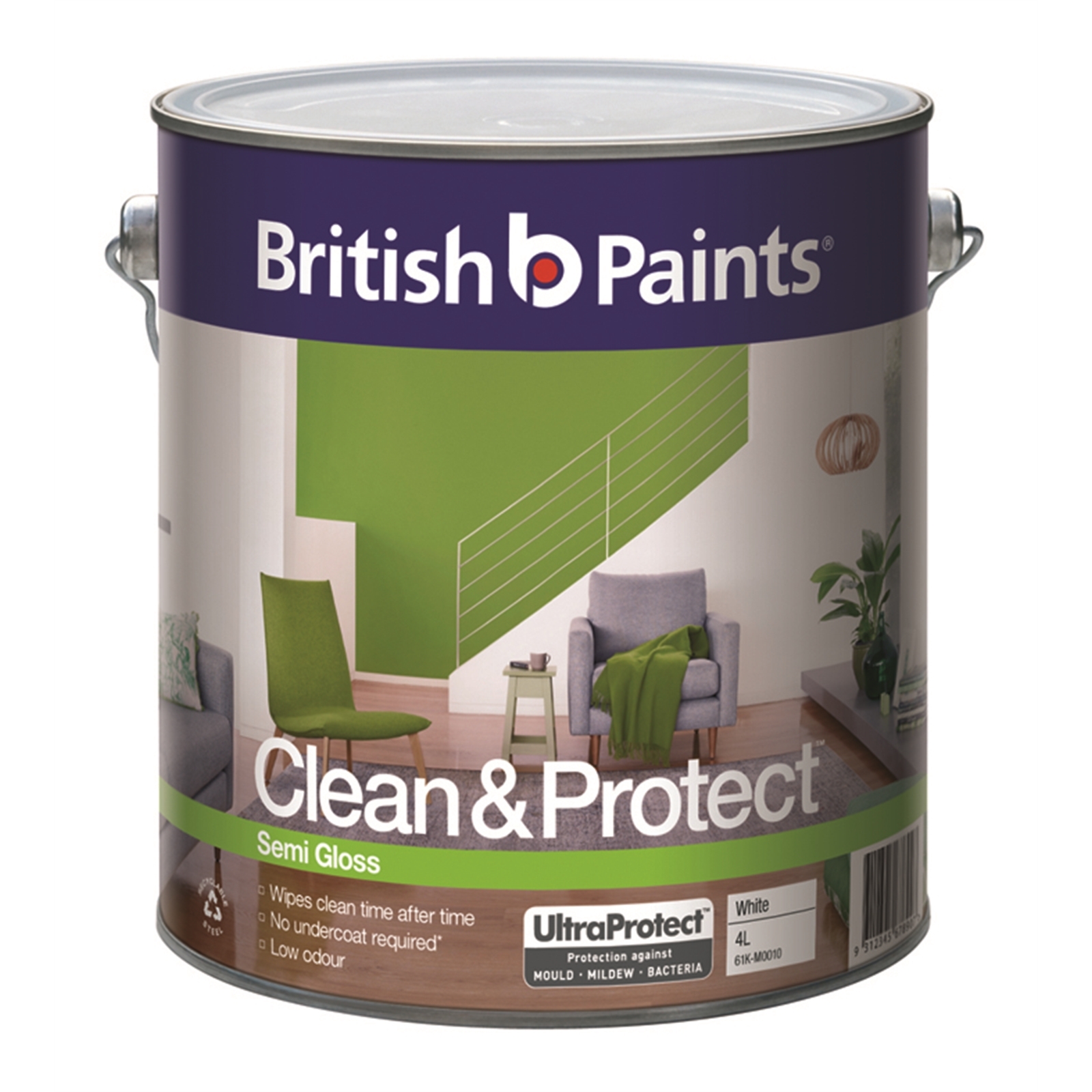 British Paints Clean & Protect 4L Semi Gloss Extra Deep Interior Paint thumbnail 2
